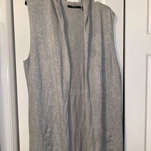 Cyrus Sleeveless, hooded cardigan